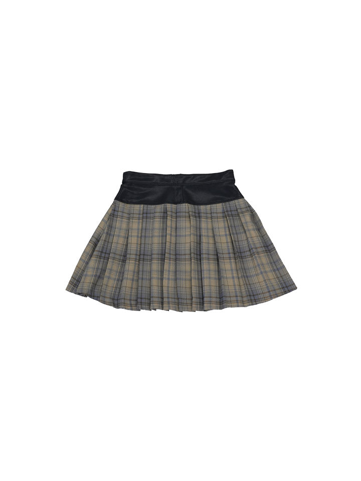 fake leather check skirt – Uenui