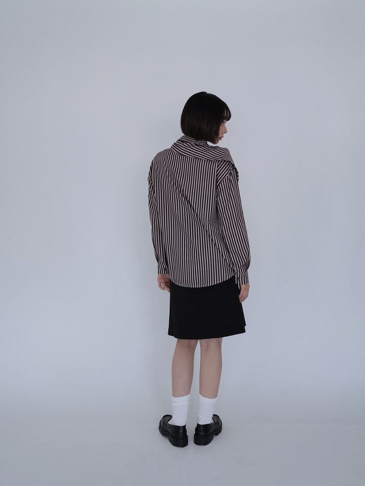 【8月26日発送予定】asymmetric stripe shirt