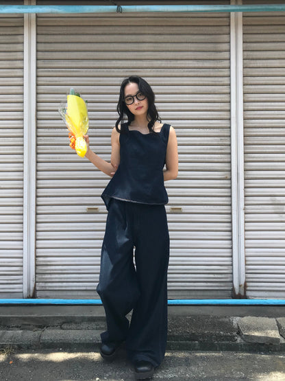 square neck denim top