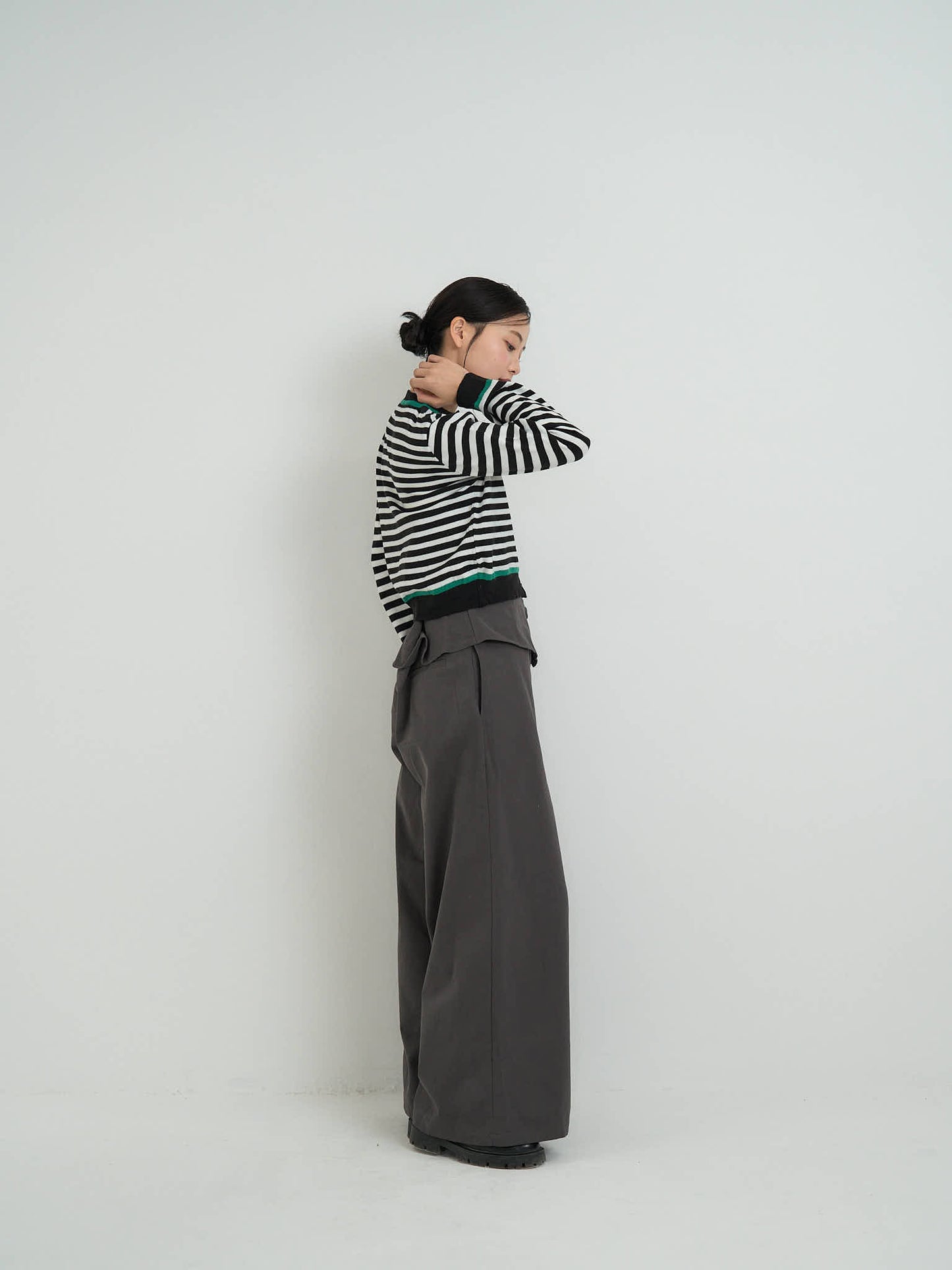 wrap layer wide pants
