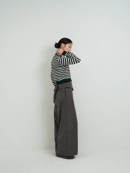 wrap layer wide pants