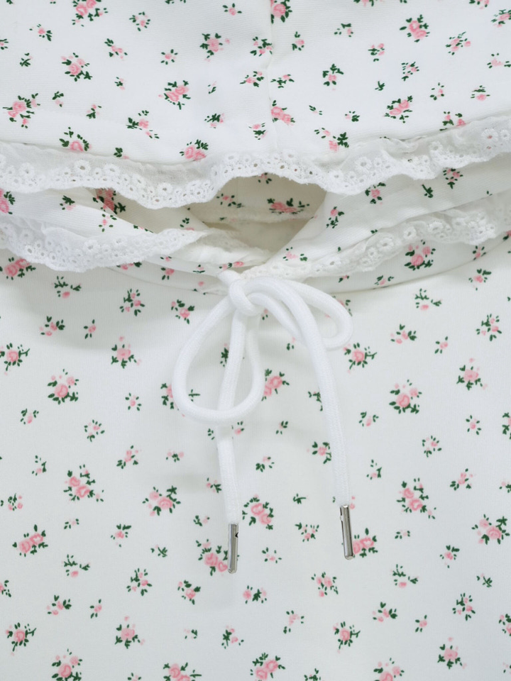 【 10月上旬発送予定 】tiny floral frill hoodie