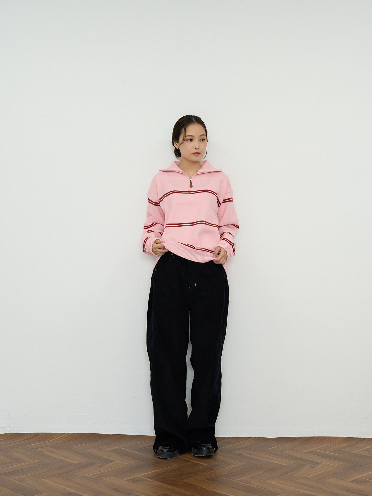 border half zip knit