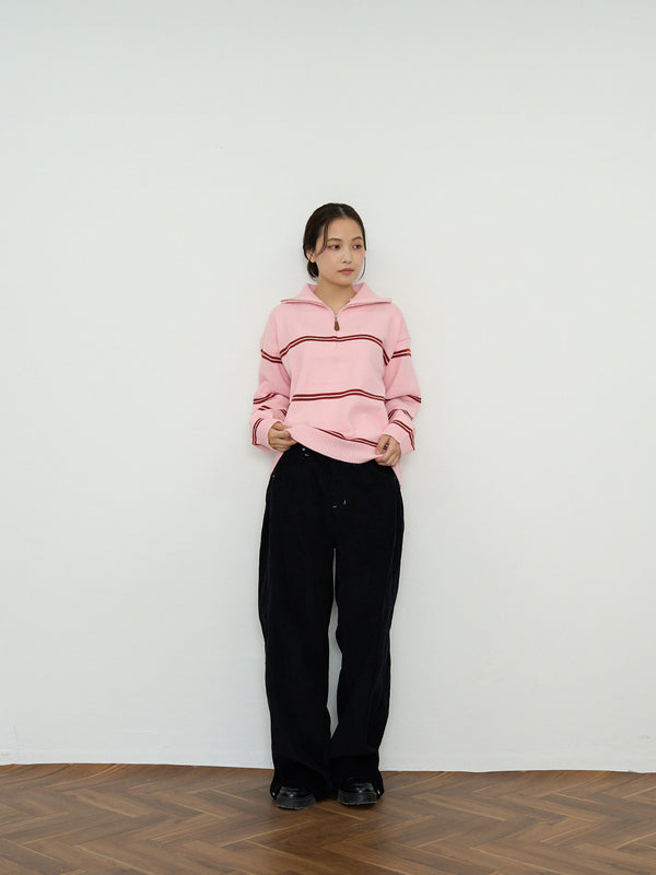 border half zip knit