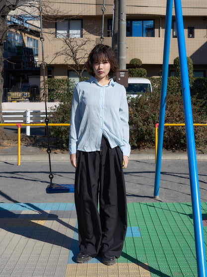 crinkle ribbon long sleeve shirt