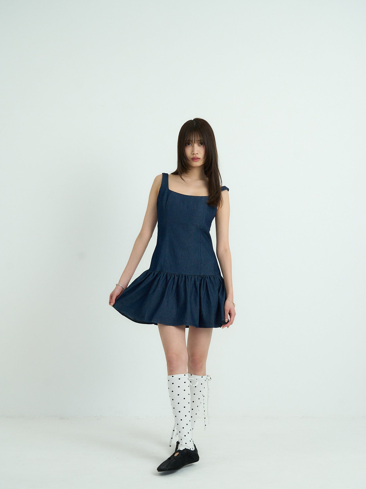polka dot lace-up leg warmers