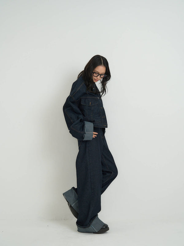 バギー ワイドデニムパンツ 大人カジュアル レディース Uenui