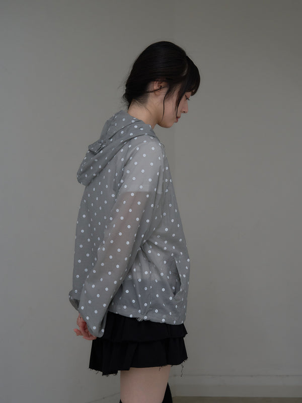 dot sheer hoodie