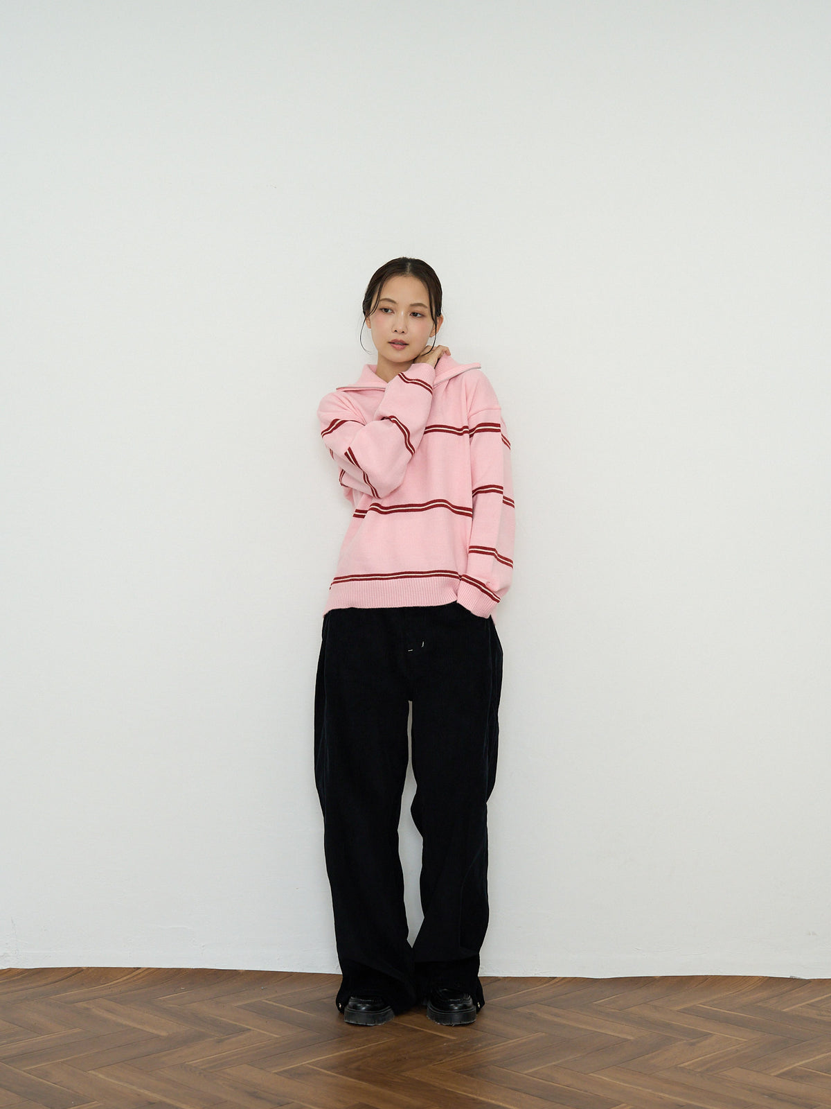 border half zip knit