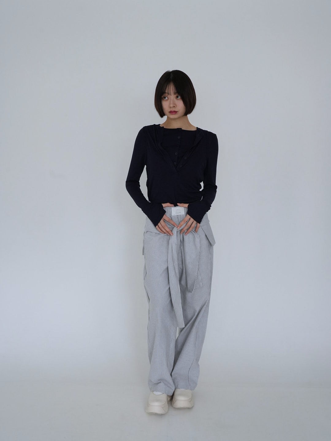 【8月26日発送予定】waist ribbon wide pants