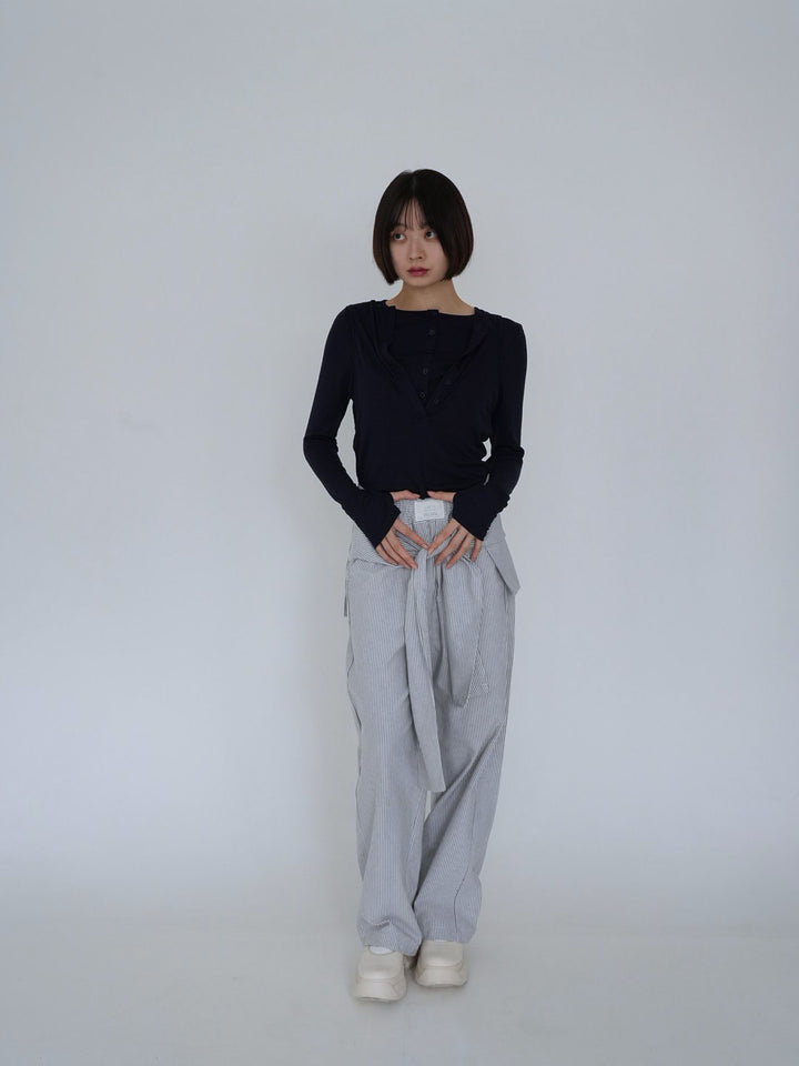 【8月26日発送予定】waist ribbon wide pants