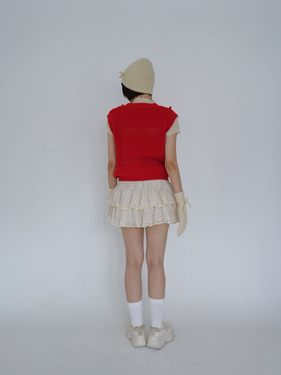 ribbon knit vest
