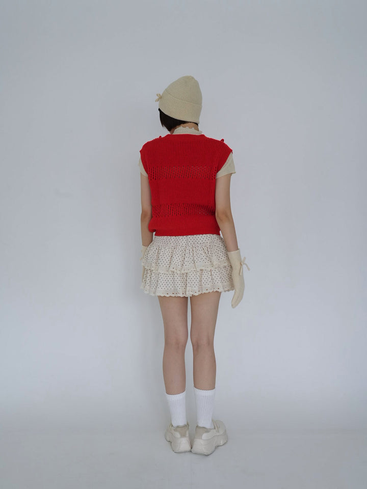 ribbon knit vest