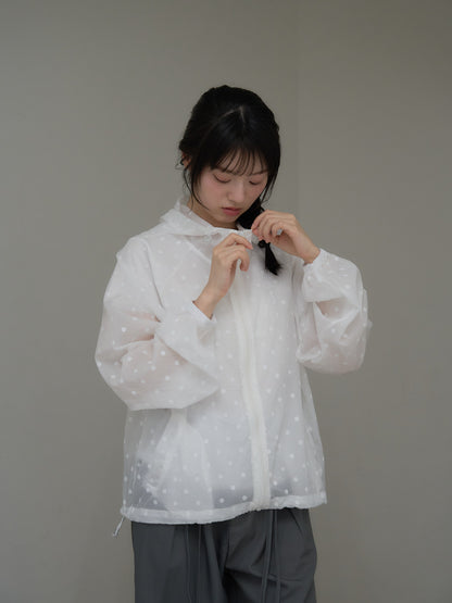 dot sheer hoodie