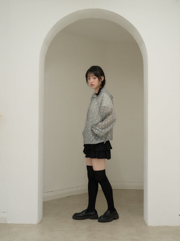 dot sheer hoodie