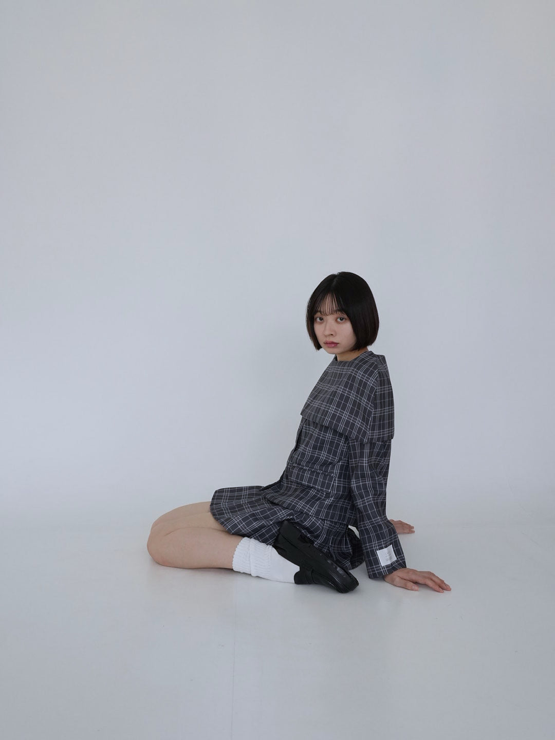 【8月26日発送予定】3piece check jacket and skirt