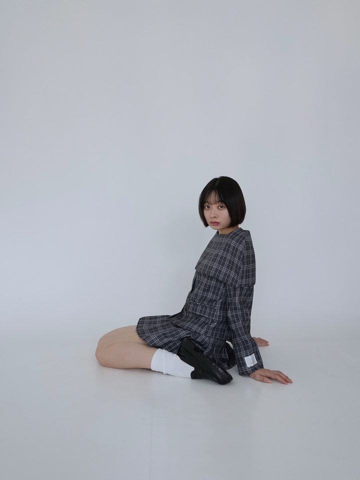 【8月26日発送予定】3piece check jacket and skirt