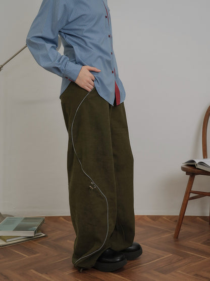 stitch line wide pants