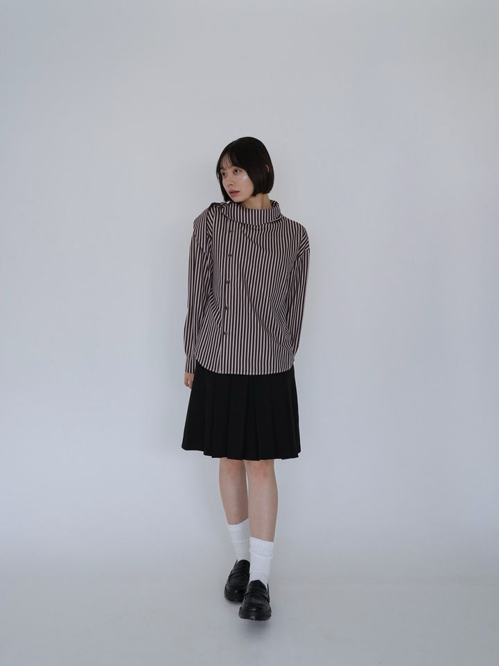 【8月26日発送予定】asymmetric stripe shirt