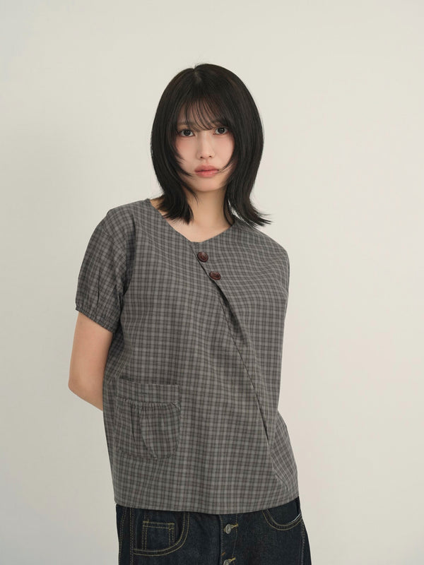 asymmetry check blouse