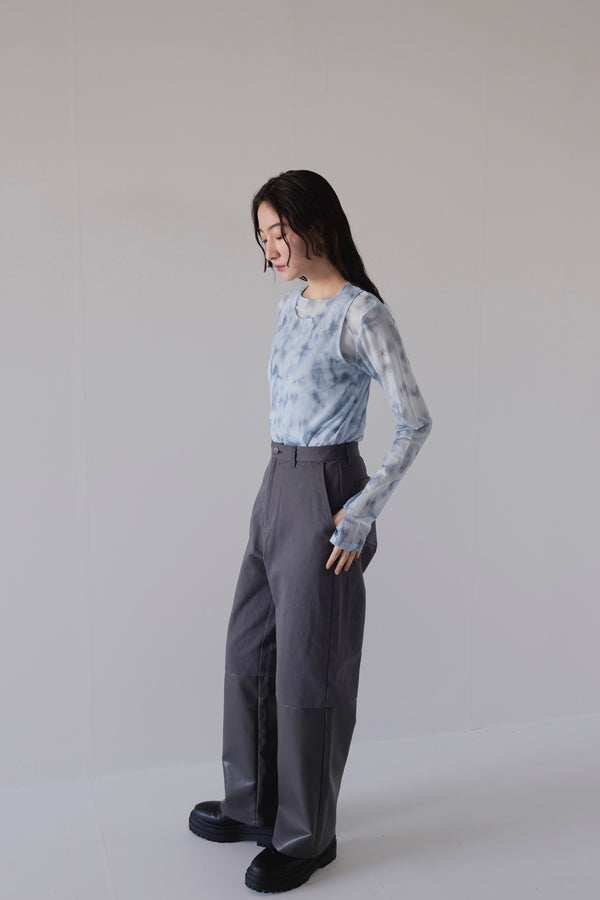 フェイクレザー ワイドパンツ 大人カジュアル レディース Uenui