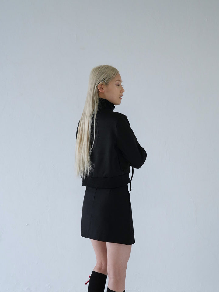 slanting button trapezoid skirt