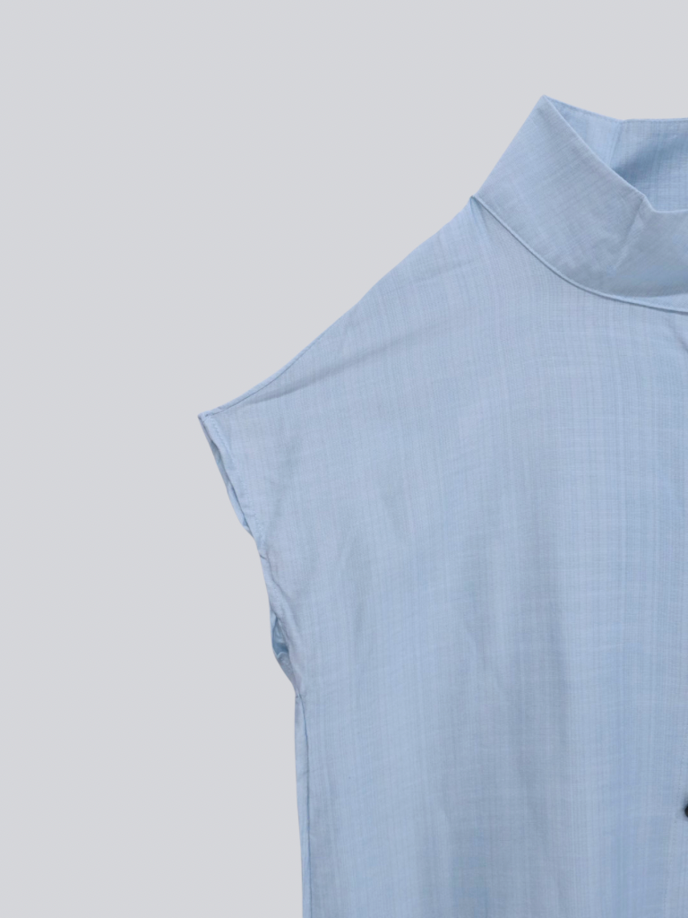 cotton linen stand collar shirt