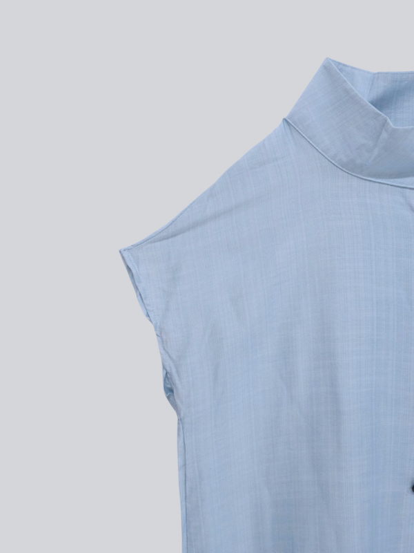 cotton linen stand collar shirt
