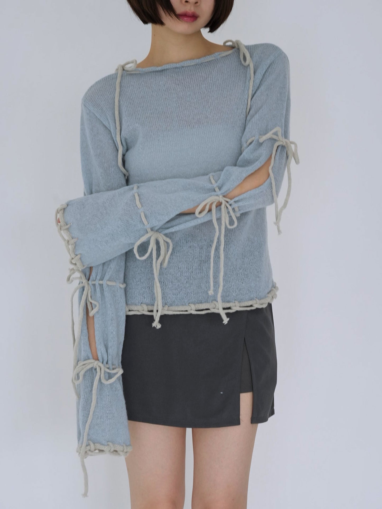 ribbon detail knit top