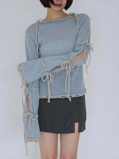 ribbon detail knit top