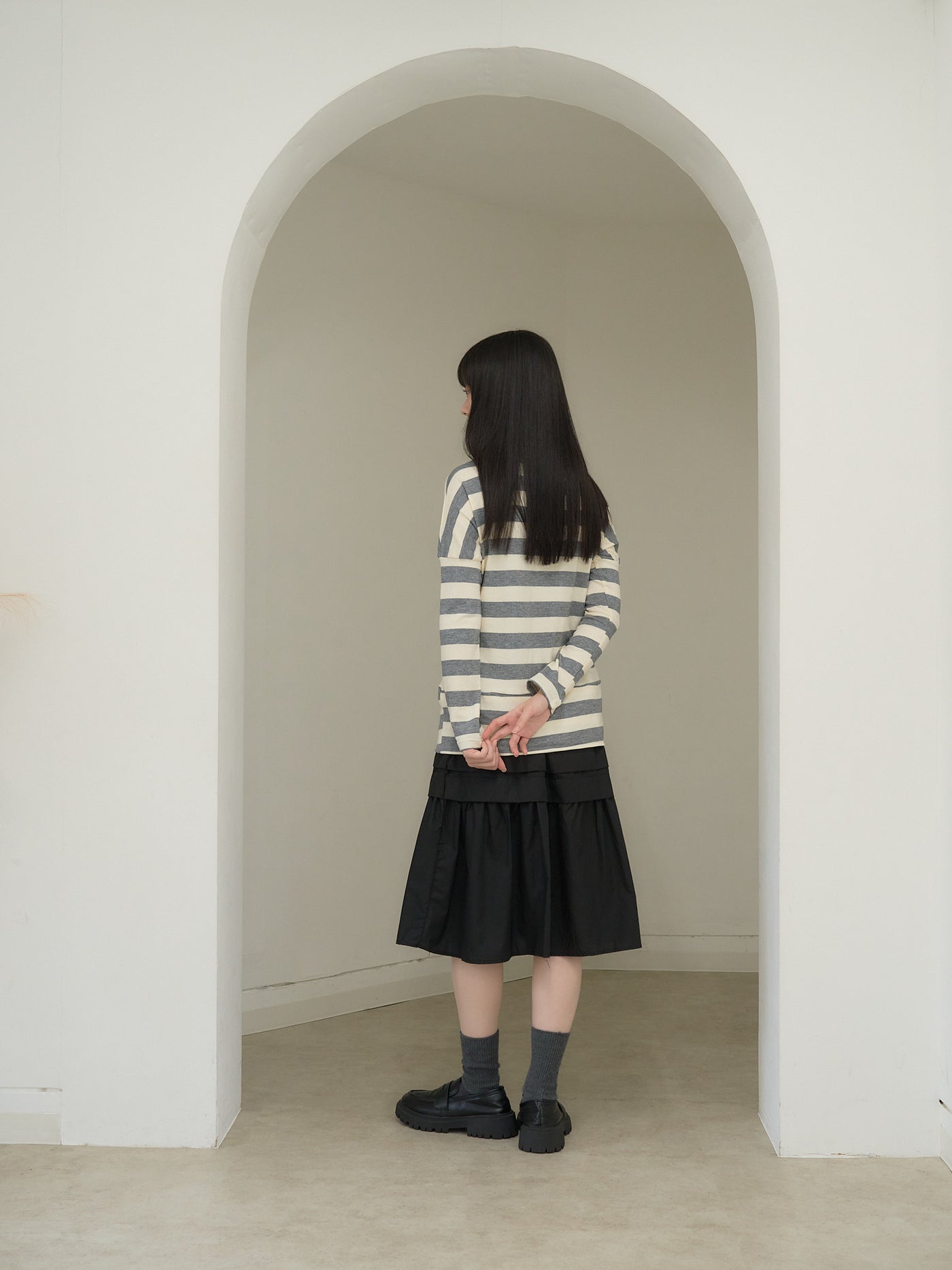 2way neck border knit