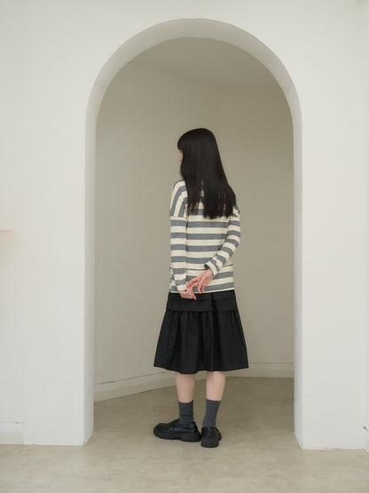 2way neck border knit