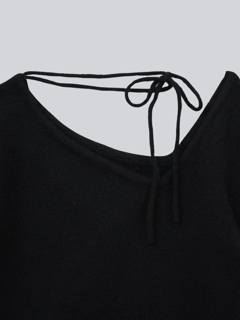 ribbon choker knit top