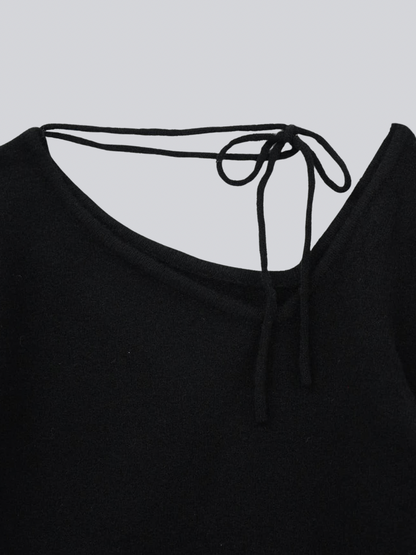 ribbon choker knit top