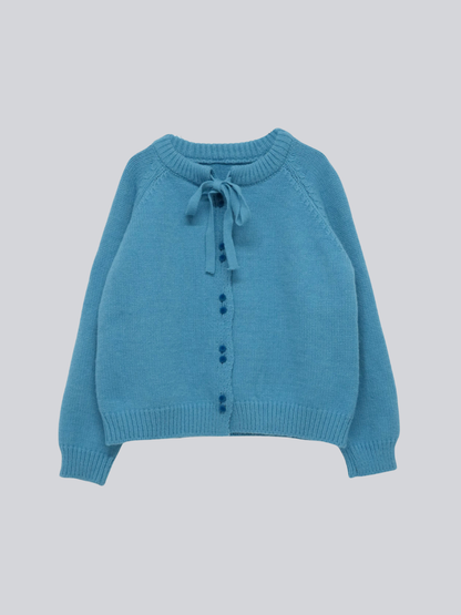ribbon tie knit cardigan