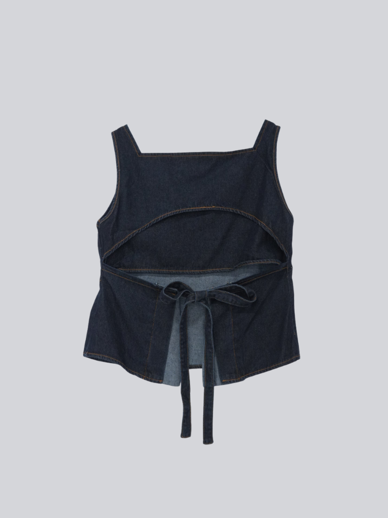 square neck denim top