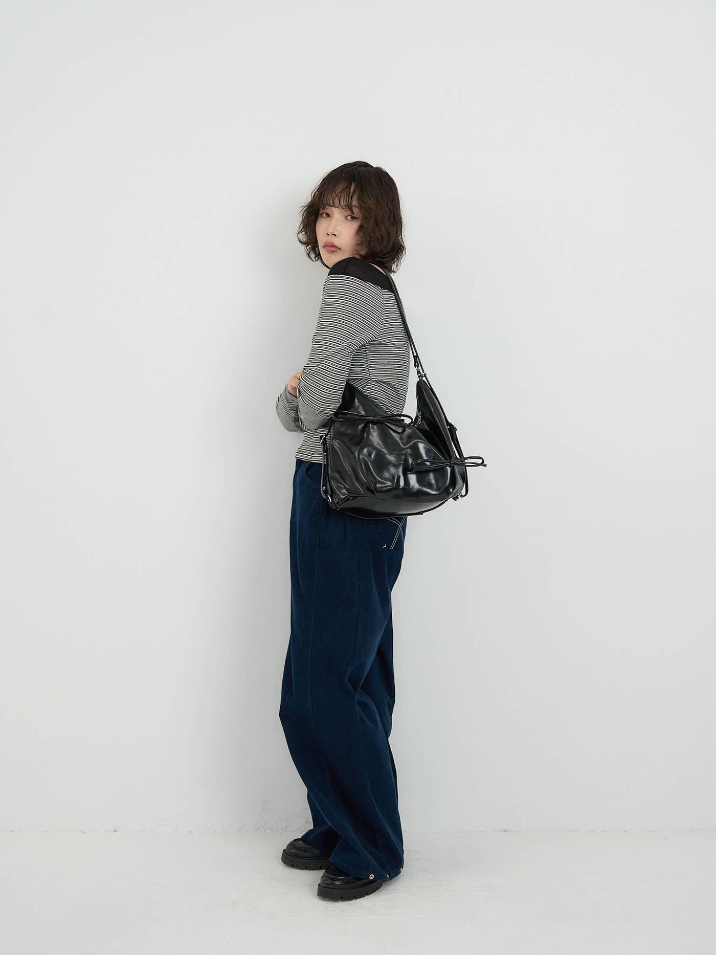 ボーダー ロングスリーブトップス 大人カジュアル レディース Uenui