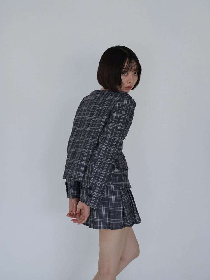 【8月26日発送予定】3piece check jacket and skirt
