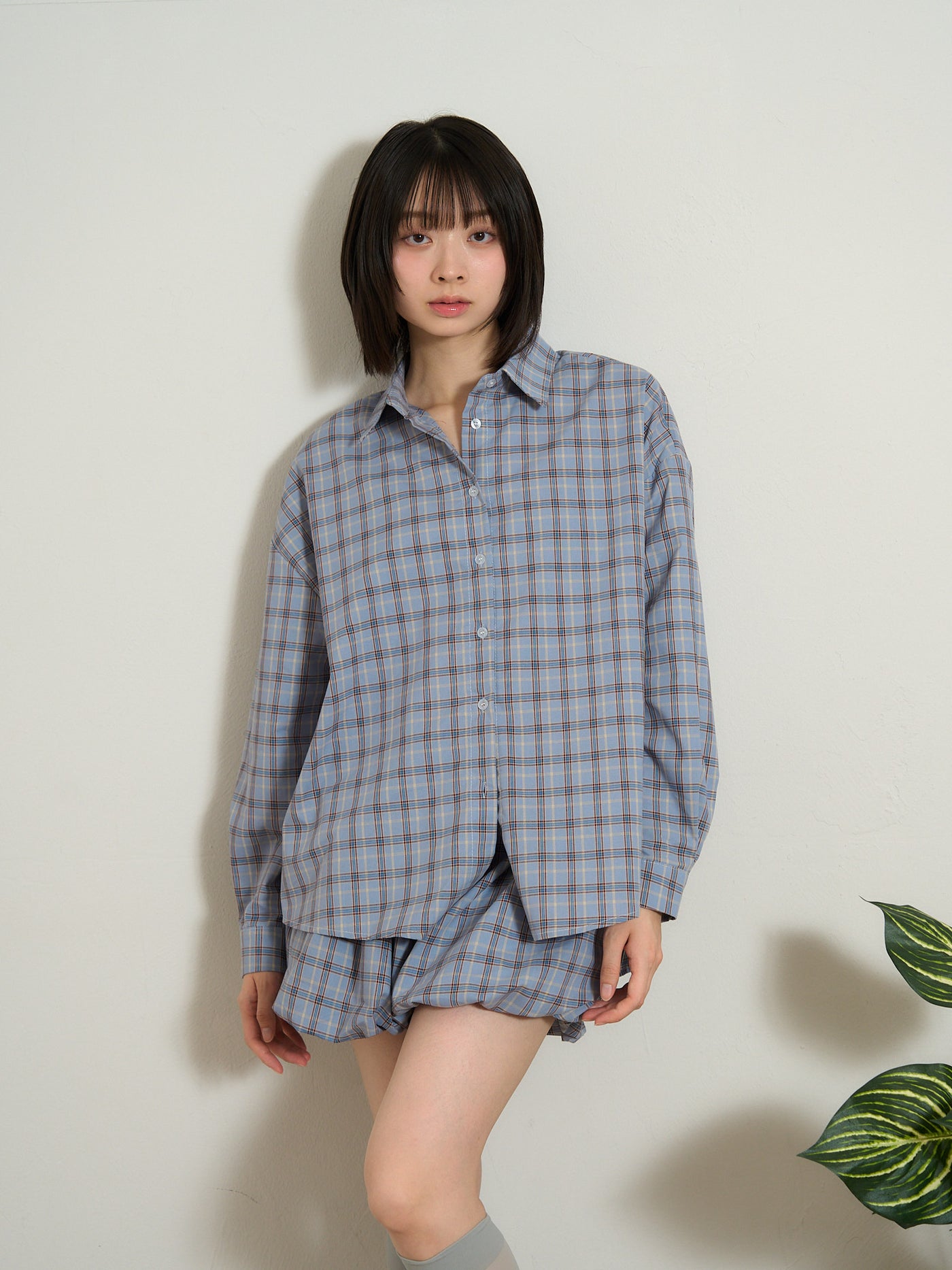 check shirt set
