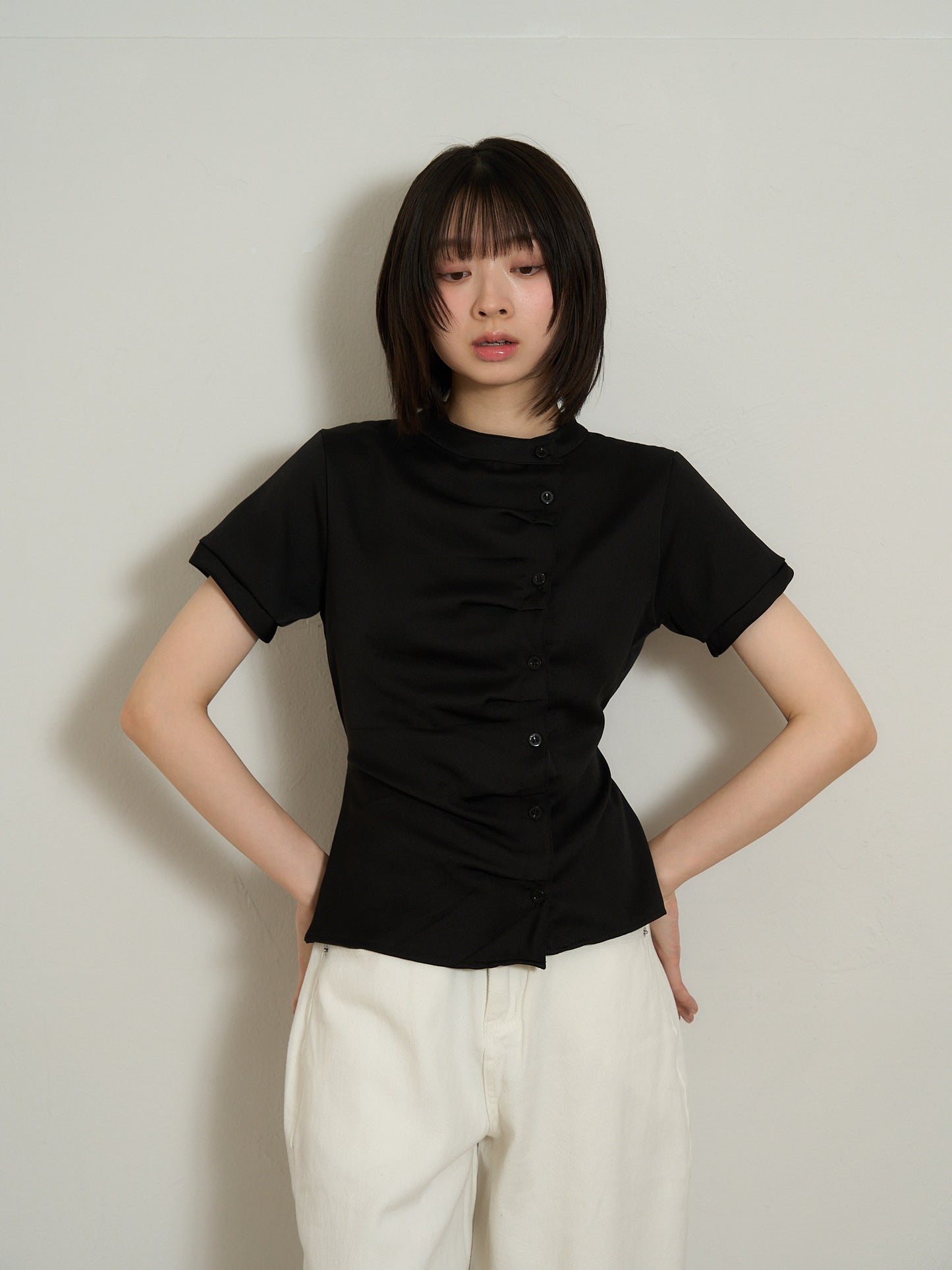 twist button check top