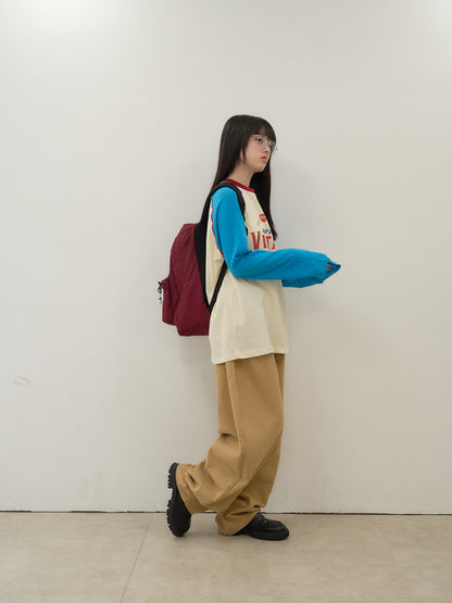 vintage raglan print long  tee