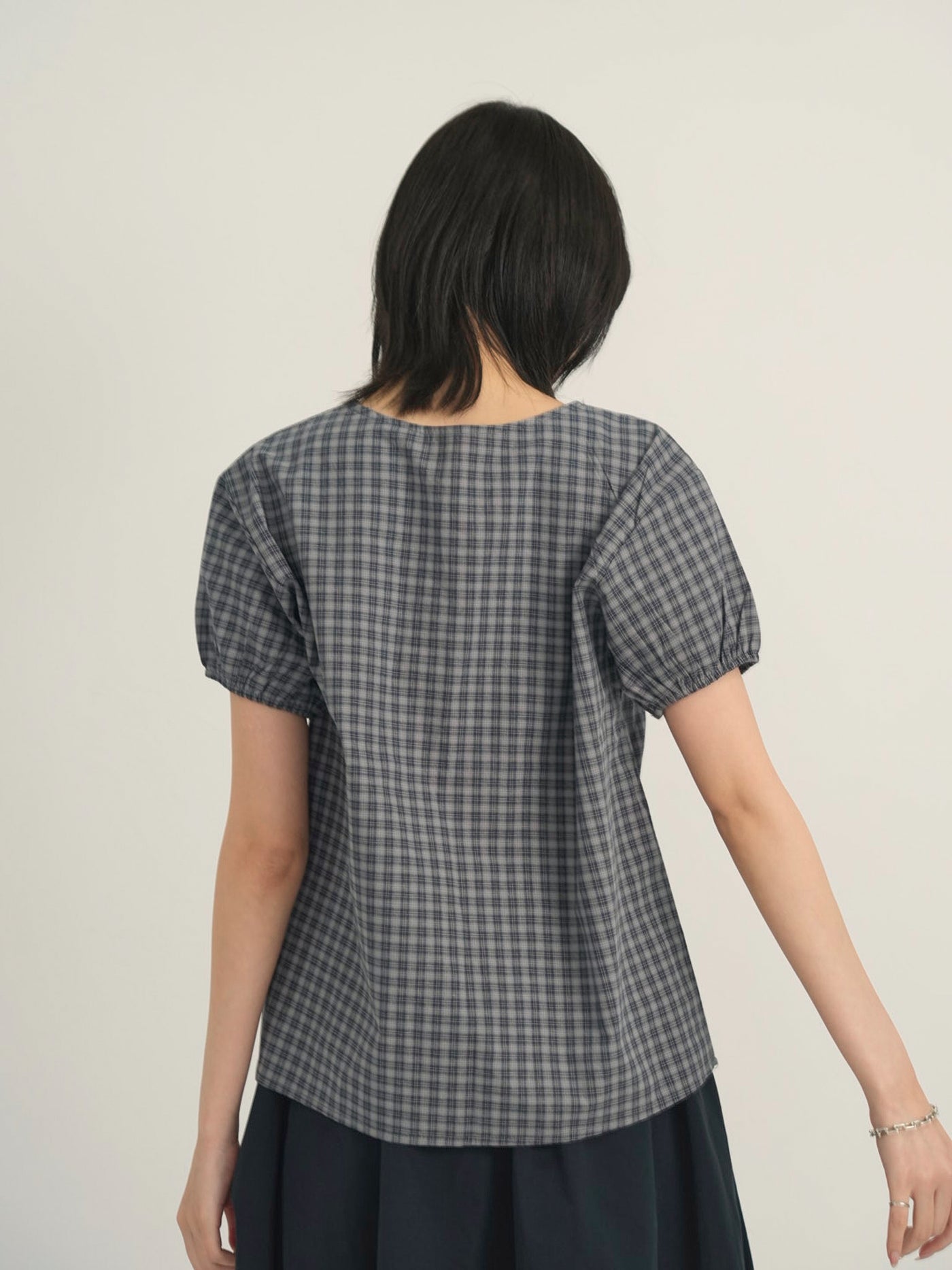 asymmetry check blouse