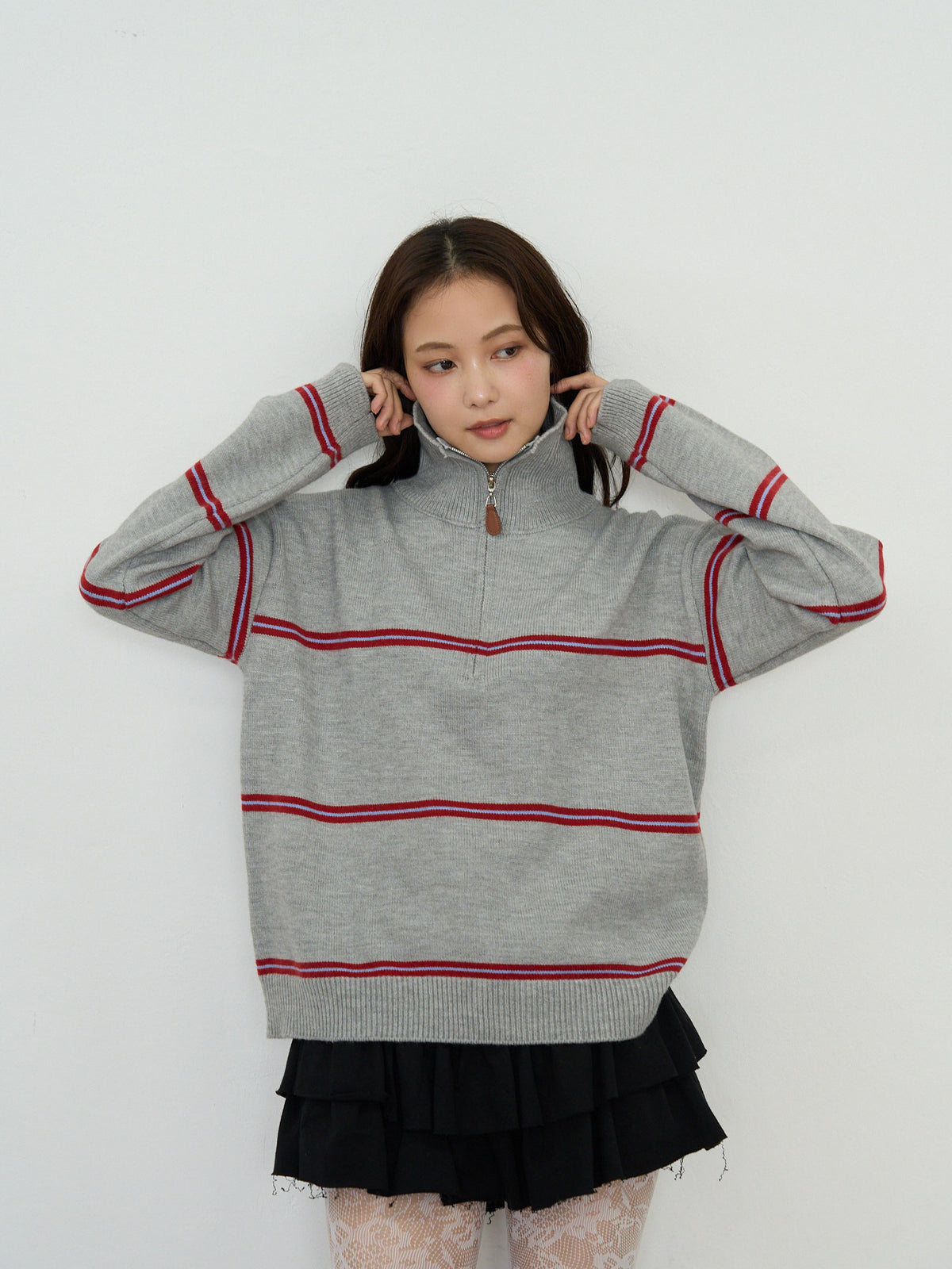 border half zip knit