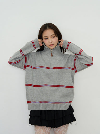 border half zip knit