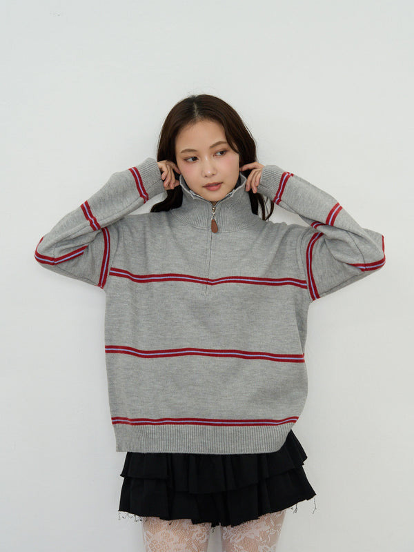 border half zip knit
