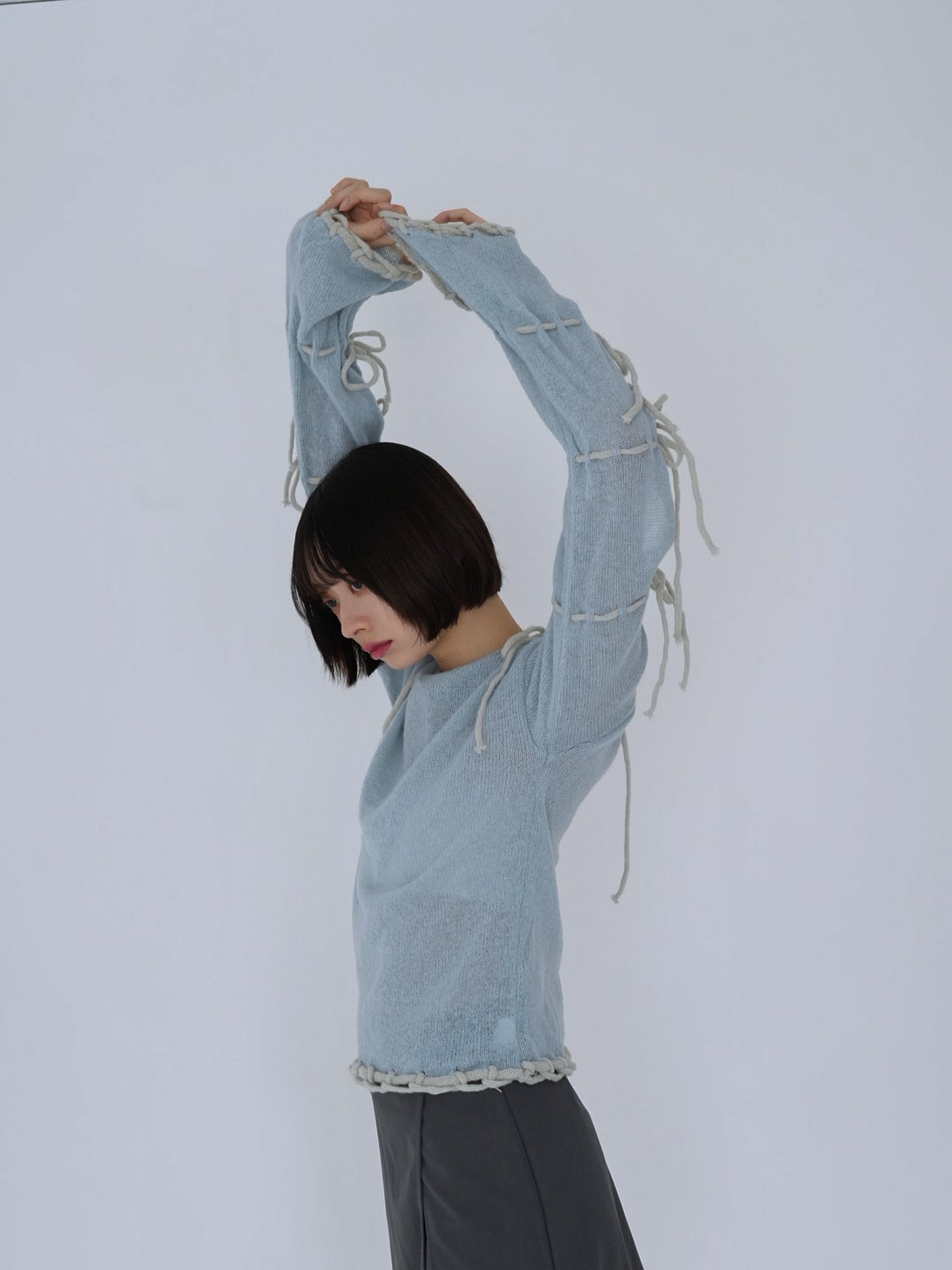 ribbon detail knit top