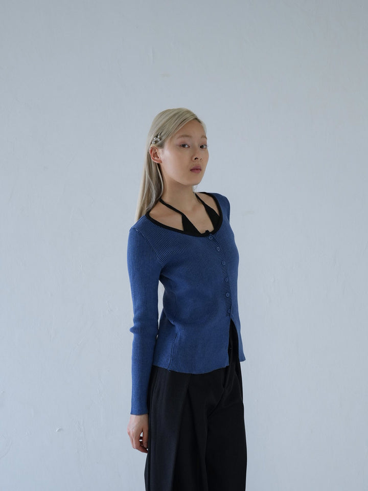 【 10月上旬発送予定 】layered rib knit top