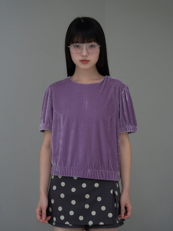 velour puff sleeve top