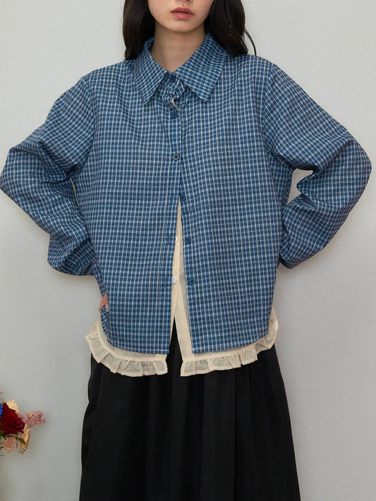 gingham relaxed shirt