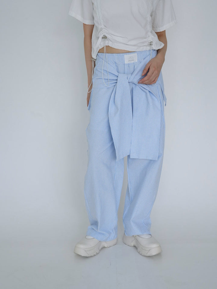 【8月26日発送予定】waist ribbon wide pants